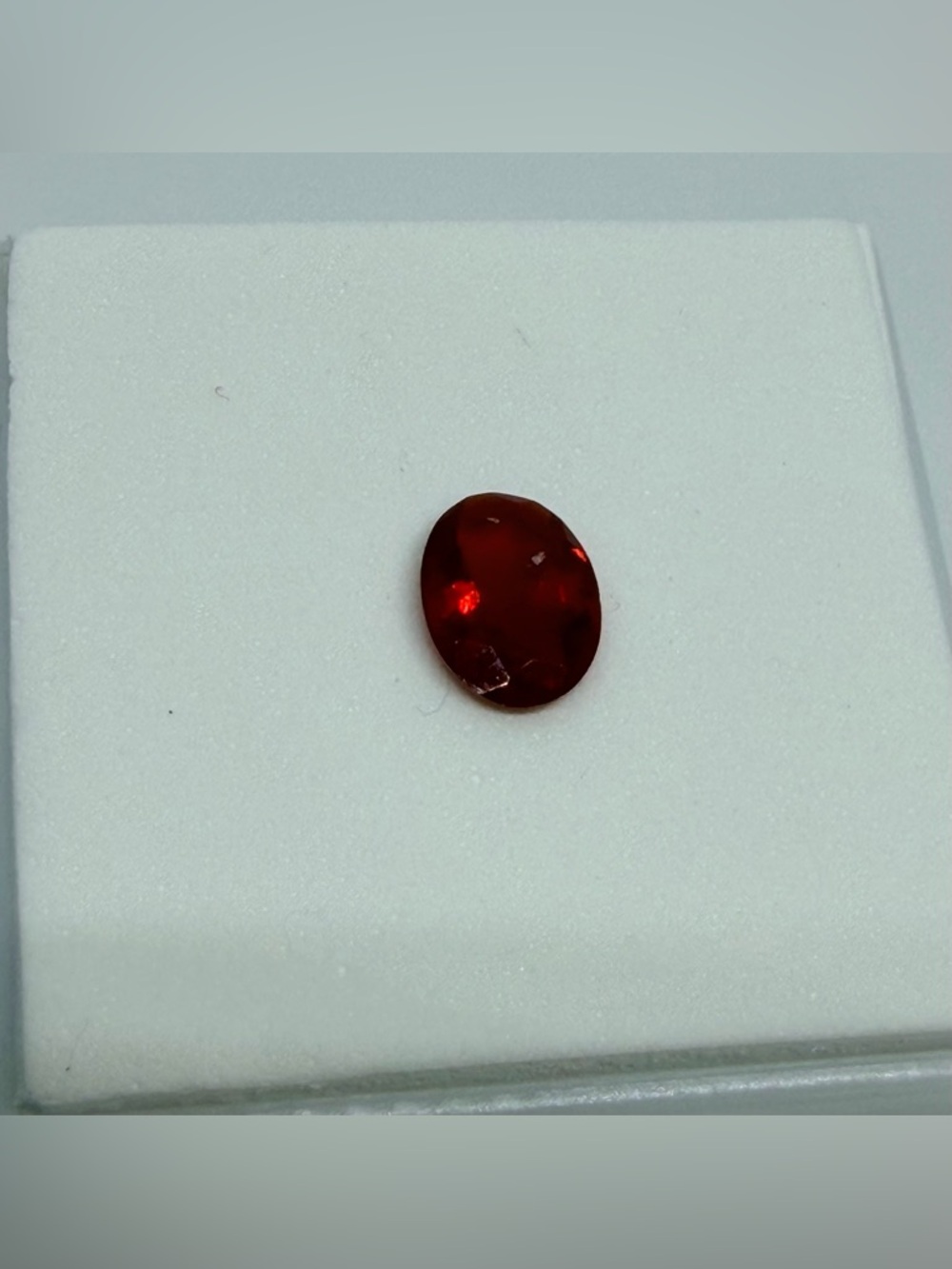 Oval Red .60 cr Faceted Mexican Cherry Fire Opal Gemstone - Picture 4 of 7